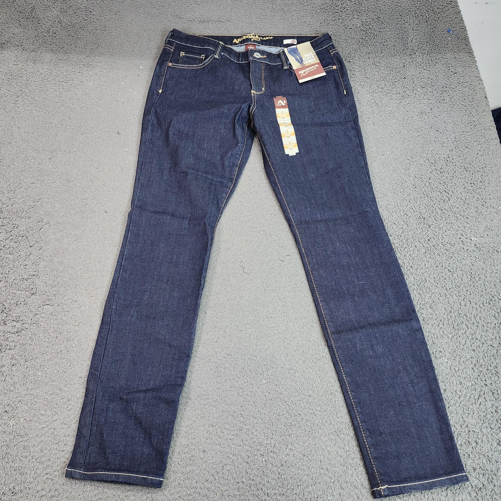 Arizona Jean Co Super Skinny Jeans Womens Juniors 11 Blue Dark Wash Stretch