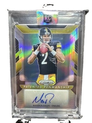 Mason Rudolph 2018 Prizm Patent Penmanship Auto /25 RC Steelers QB