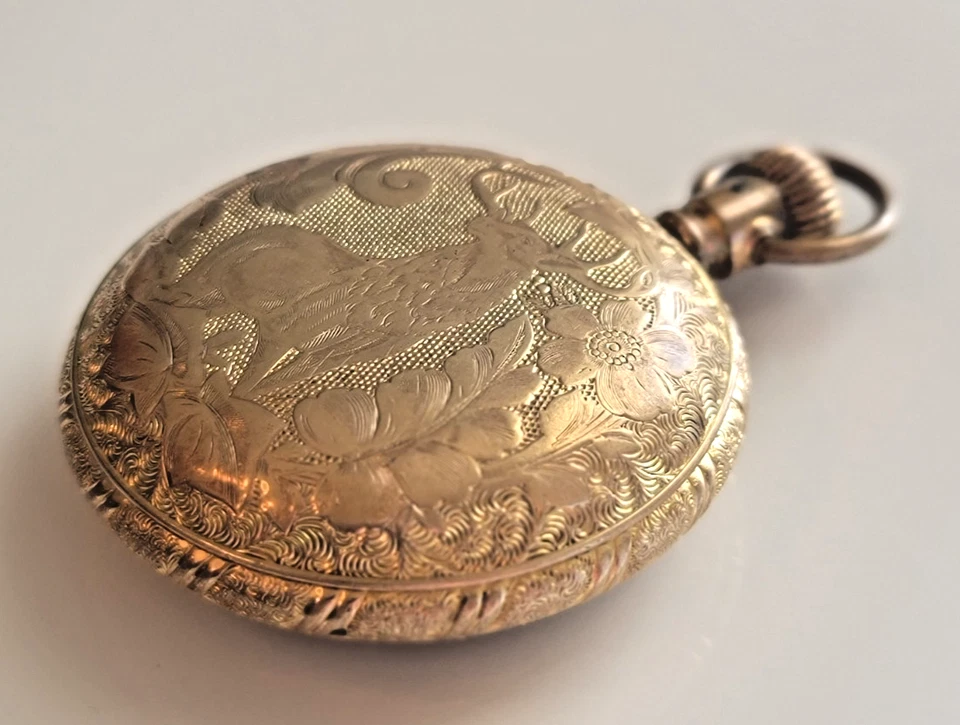 Gold Filled 18S Pocket Watch Case Stag Deer Engraved Snap Bezel & Back - AZ2 - Image 4 of 4