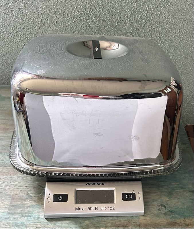 Stainless Steel Vintage Cake Carrier Keeper 12" X 12" Square 2-Piece Set