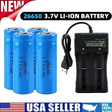 LED flashlight headlamp 26650 Battery 3.7V Li-ion Rechargeable Batteries LOT US