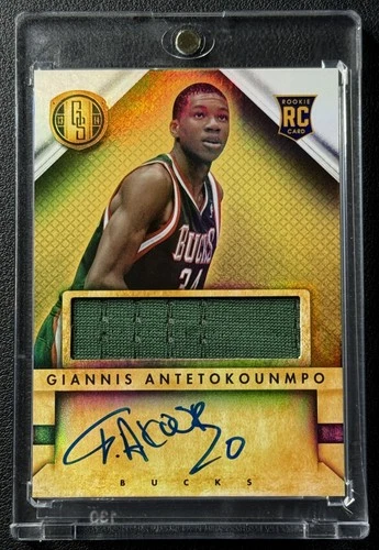 GIANNIS ANTETOKOUNMPO 2013-14 PANINI GOLD STANDARD #231 ROOKIE RC JERSEY AUTO