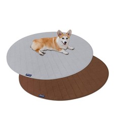 Washable Waterproof Reusable Dog Pee Pads, 36" Round Training Pads, Grey
