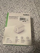 Belkin BoostCharge Pro 65W Dual USB-C Wall Charger   Fast PD/PPS   Open Box