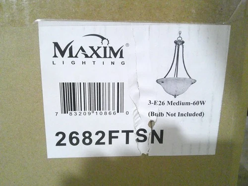 Maxim 2682FTSN Satin Nickel Malaga 3-Light Invert Bowl Pendant Frosted Glass - Picture 3 of 4