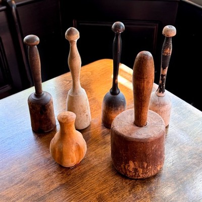 Antique Vintage Primitive Wooden Potato Mashers Rustic Country Farmhouse