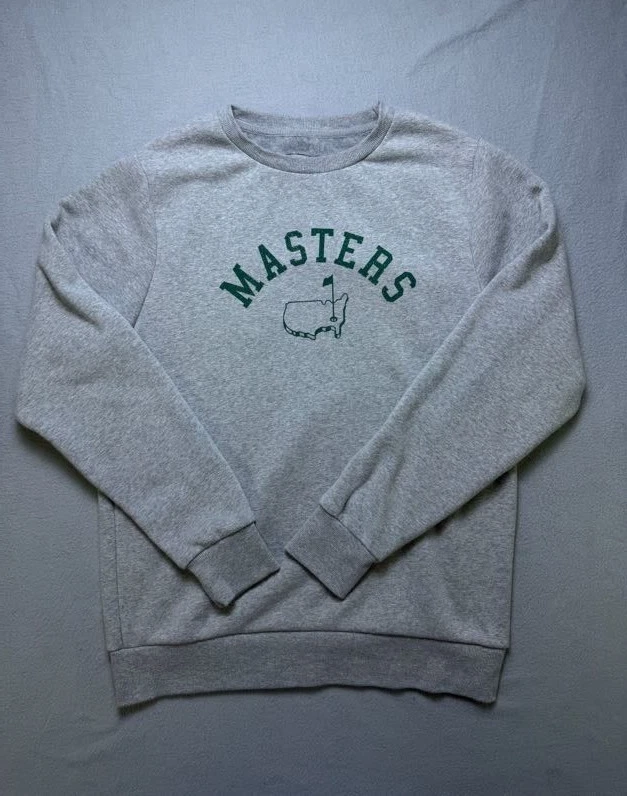 Moletom masculino Masters Golf Tournament grande cinza lã manga longa gola redonda - Imagem 2 de 4