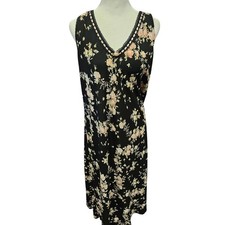 Vintage Oscar de la Renta Pink Label Sleeveless Nightgown Maxi Dress large black