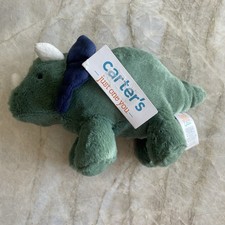 Carters Just One You Navy Blue Green Triceratops Dinosaur Plush Baby Toy 68340
