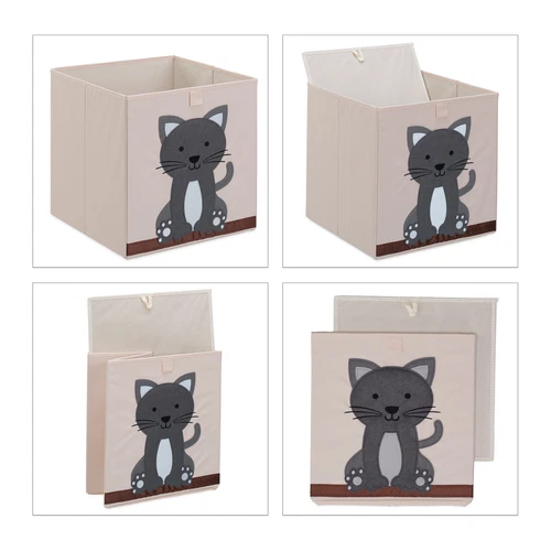 Cajas almacenaje infantil caja de juguetes contenedor decorativo plegable - Imagen 6 de 7