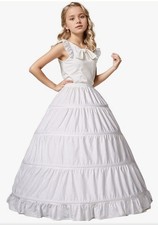 Beautelicate Kids Petticoat Underskirt  13-16years 100% cotton ivory