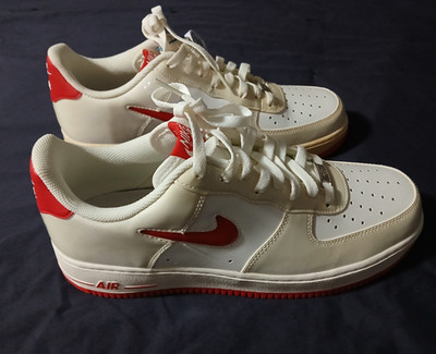 NewNike Air Air Force 1 White/Red Size 10.5 Men  authenticated by ebay already