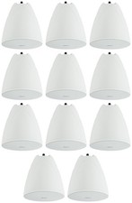 11 Rockville PEN-65T White 6.5" 70V Hanging Pendant Speakers For Office/Bar/Cafe