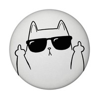 Katze Mit Mittelfinger Magnet Rund