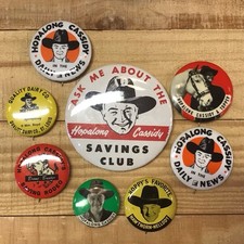 8 Hopalong Cassidy PINBACKS Vintage