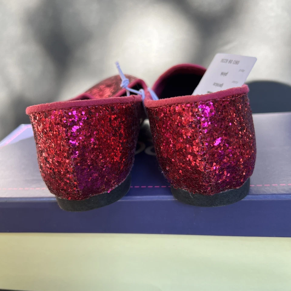 Cherokee Niñas Talla 12 Caliente Rosa Brillo Zapatos Fiesta Vestido Sin Cordones Ballet Pisos NUEVO Foto 4 de 4
