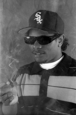Rapper Eazy-E smokes a blunt when he appears in a portrait taken o- Old  Photo 2 | eBay UK