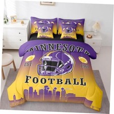 Football Comforter Set with Sheets American Soccer City 7 Full Purple Yellow