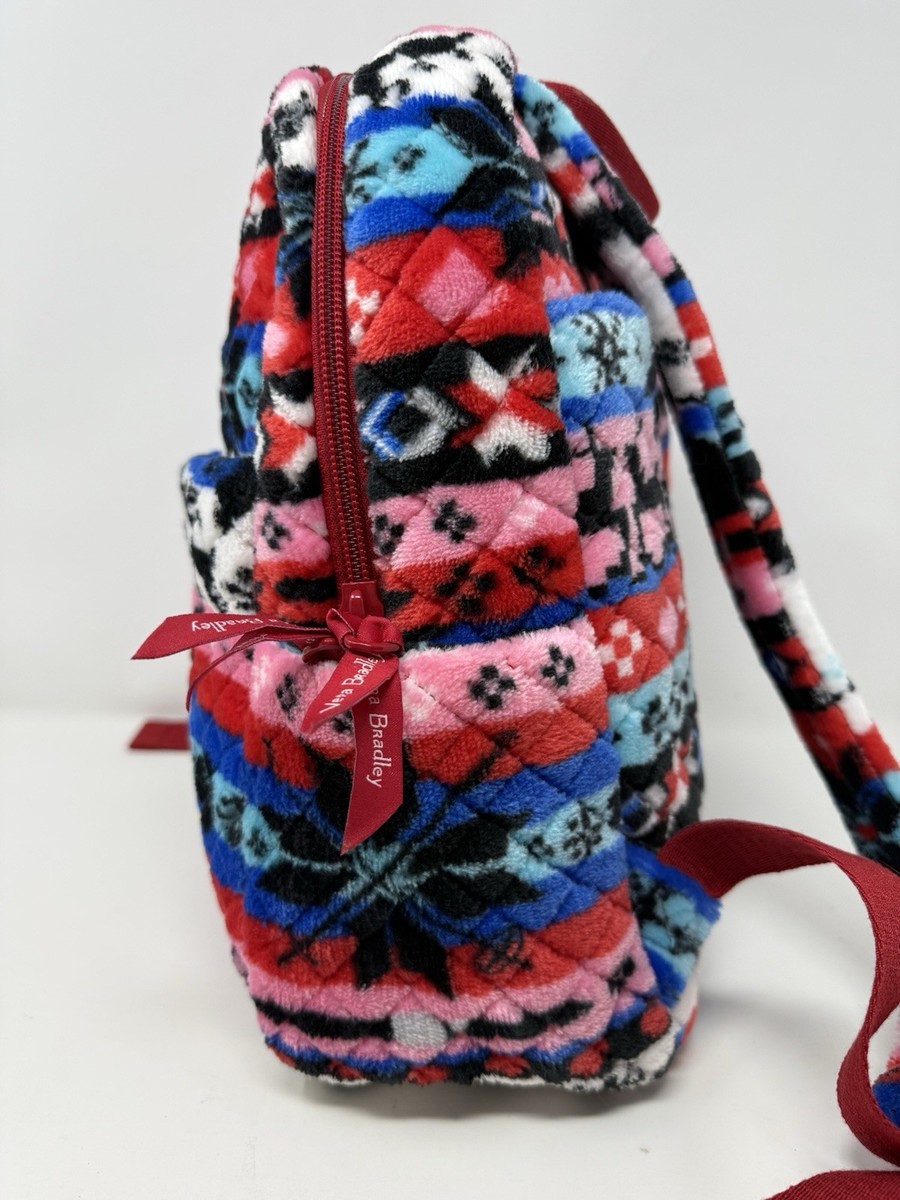 NWT VERA BRADLEY nordic stripe fleece Colorful Patterned Backpack Vera Bradley Small Teddy Fleece Backpack Nordic Stripe Multi  main image 4