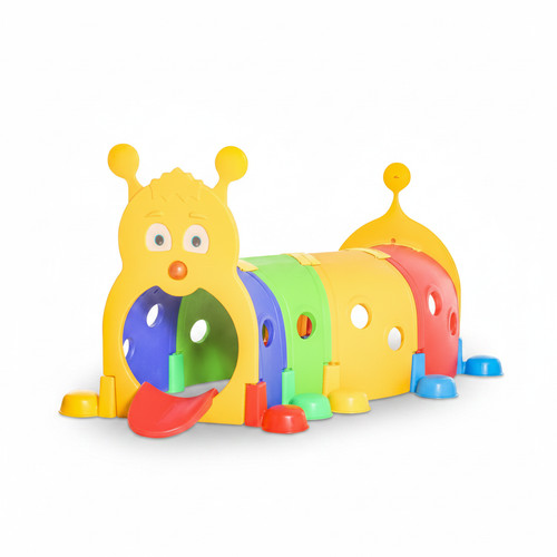 4-Section Caterpillar Tunnel Kids Climb Crawl Play Structure Indoor Outdoor 3-6