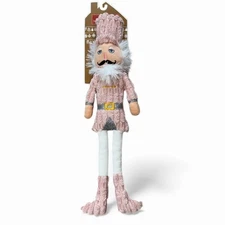 HUGE Pink Christmas Nutcracker Dog Toy NWT Squeaky Pet Puppy Holiday Gift