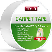 Rug Tape Double Sided Carpet Tape Heavy Duty, 2 Inch X 30 Yards, Carpet Adhesive