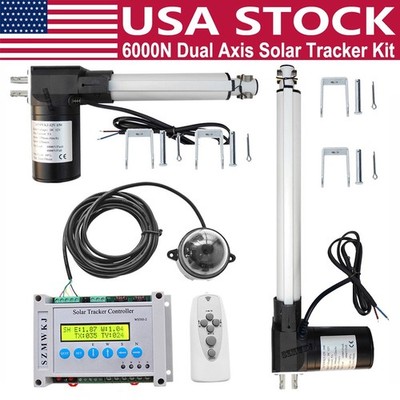 Complete Dual Axis Solar Panel Tracker 6000N 12V Electronic Sun Track System Kit