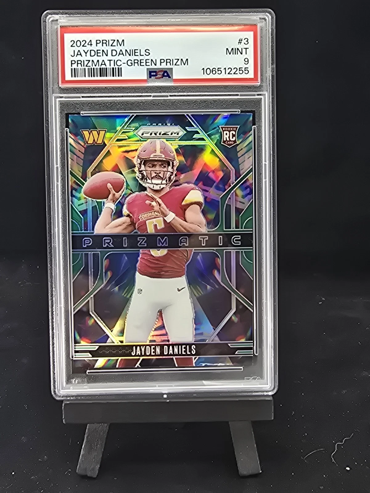 Deal for JAYDEN DANIELS 2024 Panini Prizm Green Prizmatic RC PSA 9