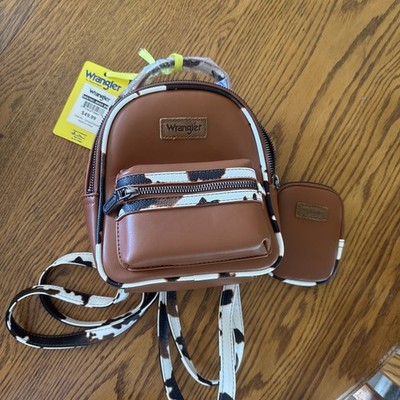 Wrangler Ladies Cow Print Mini Backpack With Coin Pouch | eBay
