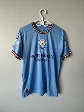 Manchester City 22/23 UCL Home Jersey Blue Puma Kevin De Bruyne Men’s Size L