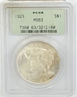 1923 Peace Silver Dollar MS63 PCGS