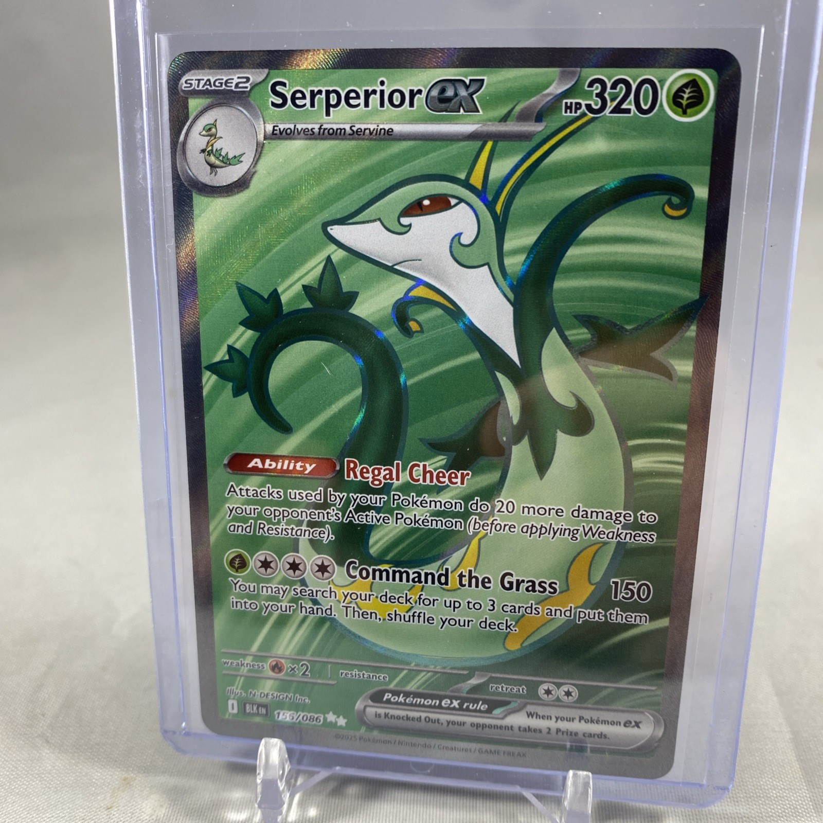 POKEMON - SERPERIOR EX - 156/086 - FULL ART ULTRA RARE - S&V BLACK BOLT - NM