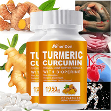 Turmeric Curcumin with Black Pepper  1950mg  120 Capsules  Non-GMO  2Bottles