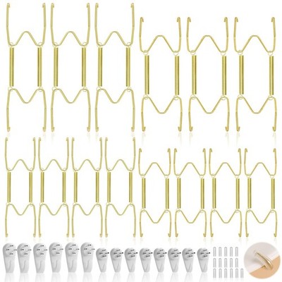 14 Pack Plate Hangers for Wall Display, 6/8/10/12 Inch Invisible Stainless St...