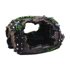 Black-Aquarium Artificial Cave Resin Ornaments Landscaping Accessories for4998
