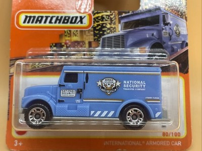 Matchbox International Armored Car 2021 Blue Short Card Sealed Diecast 1:64
