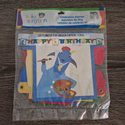 Baby Einstein Happy Birthday Banner Vintage NOS 5.67 ft Long