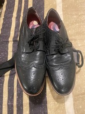 Lambretta Mens  Brogue Lace-Up LEATHER Shoes Black uk 11 EU 45