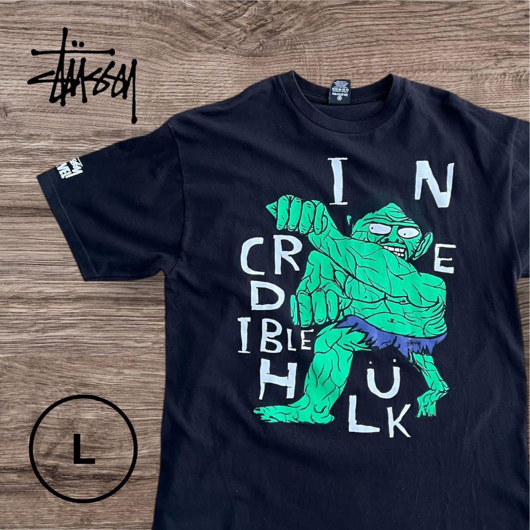 STÜSSY × MARVEL HULK T-shirt L Black 2011