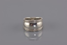 Sterling Silver 12mm Tapered Barrel Band Woven Cable Trim Ring 925 Sz: 8