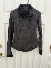 Lululemon Base Runner Sweater Jacket Size 6 Half zip Back Pocket heather Gray