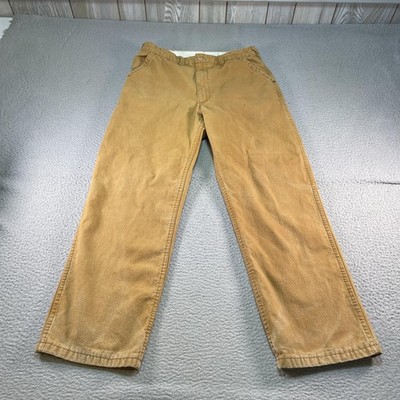 Vintage SafTbak Pants Mens 34x30 Brown Canvas Workwear Hunting Thick Made USA