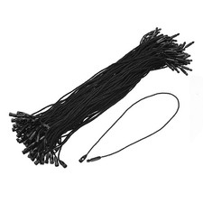 Cotton Hang Tag String Snap Lock Price Tag Fastener Ties black 7.8 inch 500pcs