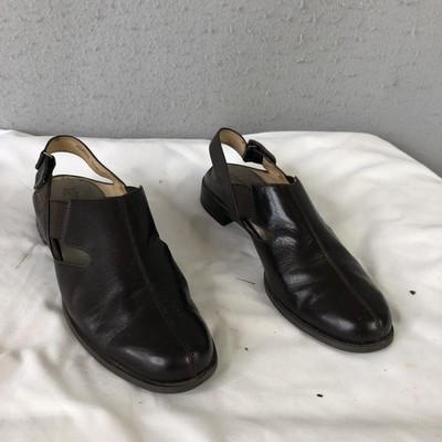 Ros Hommerson Shoes Womens Size 9.5 Brown Leather Slingback Sandals Comfort