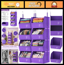 4-Tier Hanging Closet Organizer - 2 Pack Detachable Storage Shelves for Clothes,