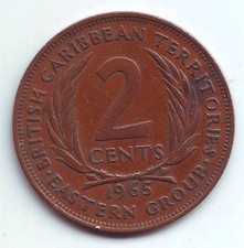 EASTERN CARIBBEAN - 2 Cents - Elizabeth II 1965 - Bronze &bull; 9.45 g &bull;  31 mm