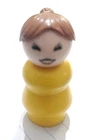 Vintage Fisher-Price Little People Brown Hair Plastic Yellow body - 70s Ty59