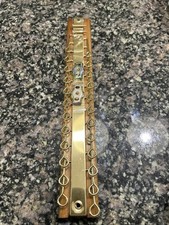 Vintage Wood Brass Wall Hanging Rack Tie Scarf Belt Organizer NEW W Screws.