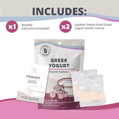 Heirloom Greek Yogurt Starter Culture 2 Packets for Endless Yogurt Probiotic