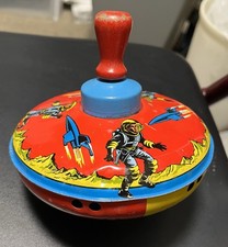 Vintage 1960's Metal Astronaut/Space Top-Tin Toy. Excellent Shape. Second Owner